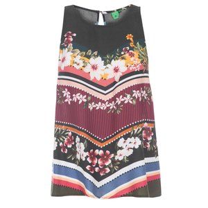 Farm Rio Floral Scarf Tank Top / Large / Keyhole Back Sleeveless Brazil